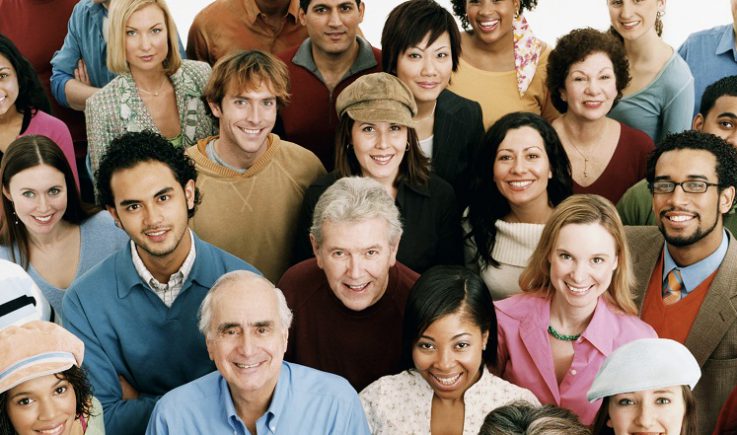 group of multiethnic and mixed age people