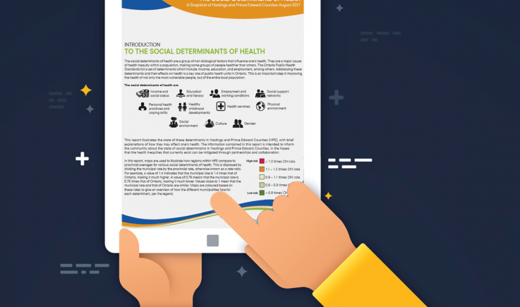 tablet showing public health report