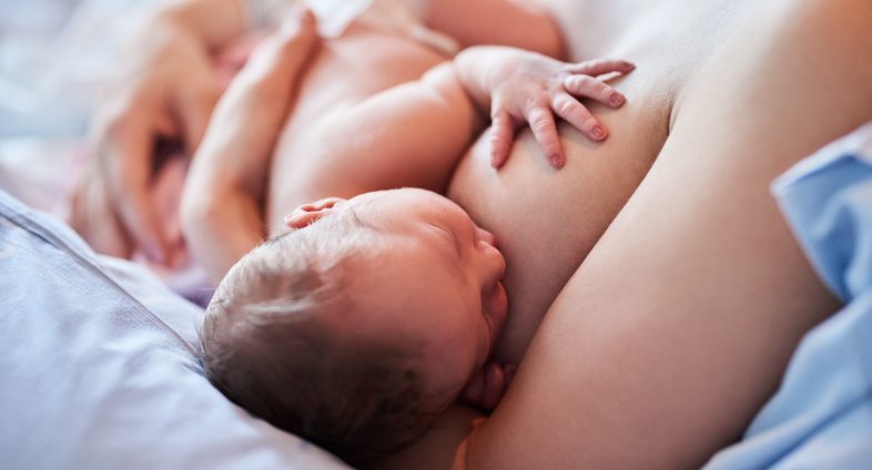 newborn baby breastfeeding