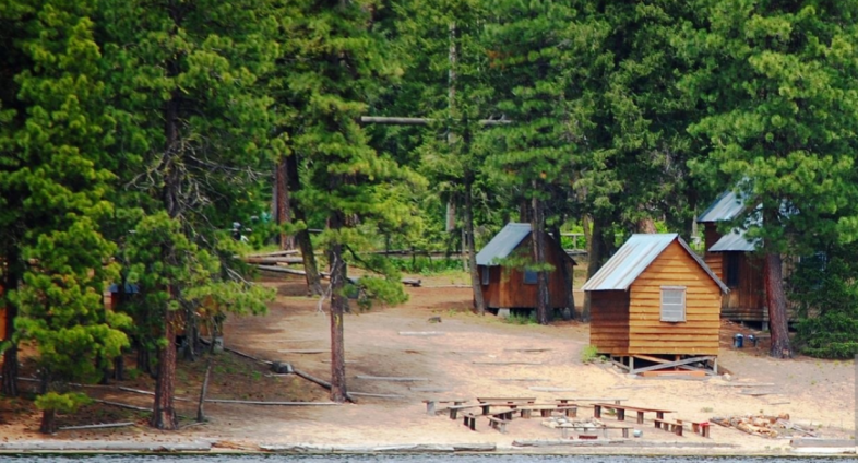 Summer Camp cabins in woods