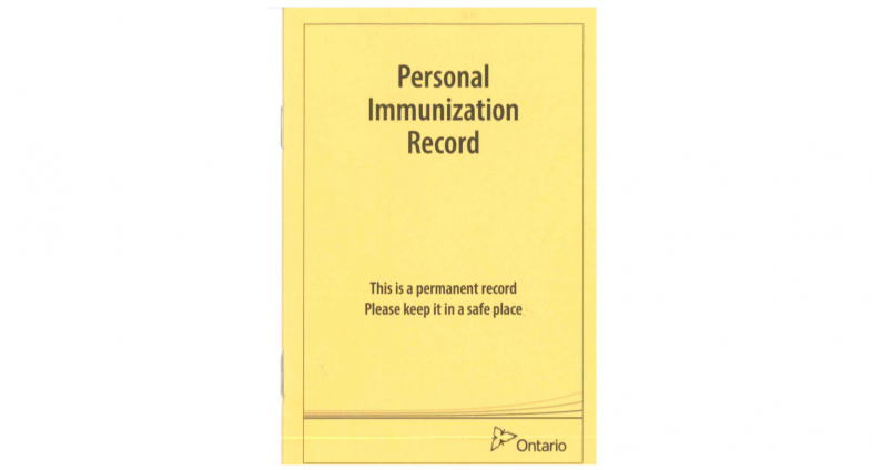 Ontario Immunization Record Card
