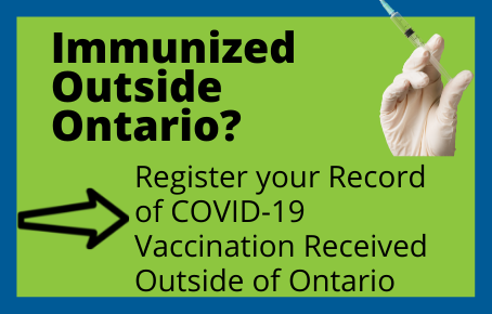Vaccinated Outside of Ontario/Canada